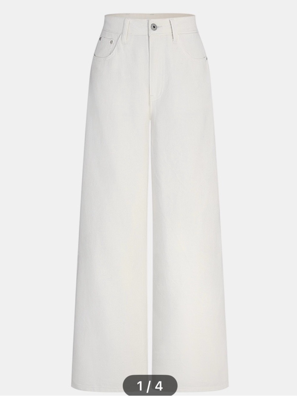 Commense Wide-Leg White Jeans